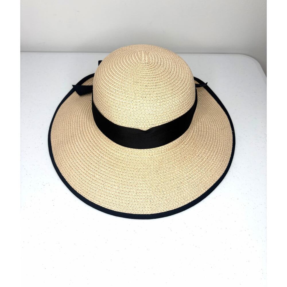 Ale-Hop Women's Sun Hat with Bow Made in Spain Beach Resort Euro summer Chic